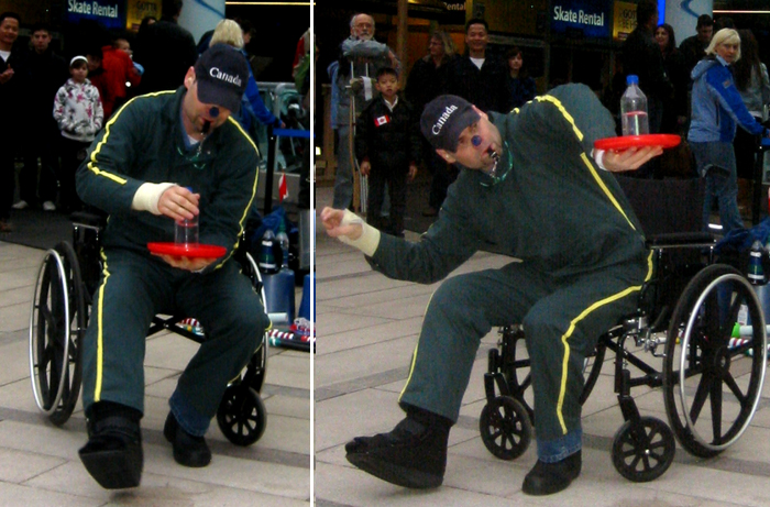 Performing at Robson Square in downtown Vancouver